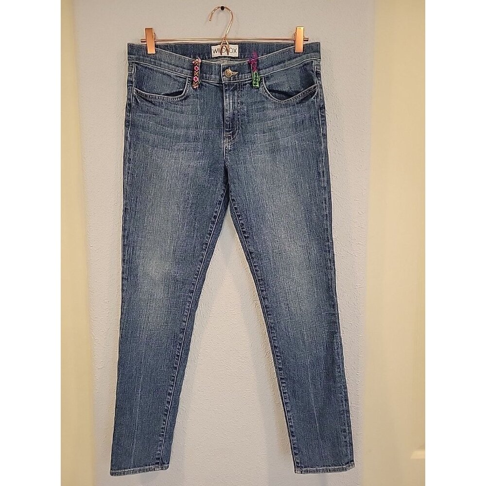 Wildfox Jeans The Marissa Skinny Braided Belt Loops Made in USA Women's Denim 31